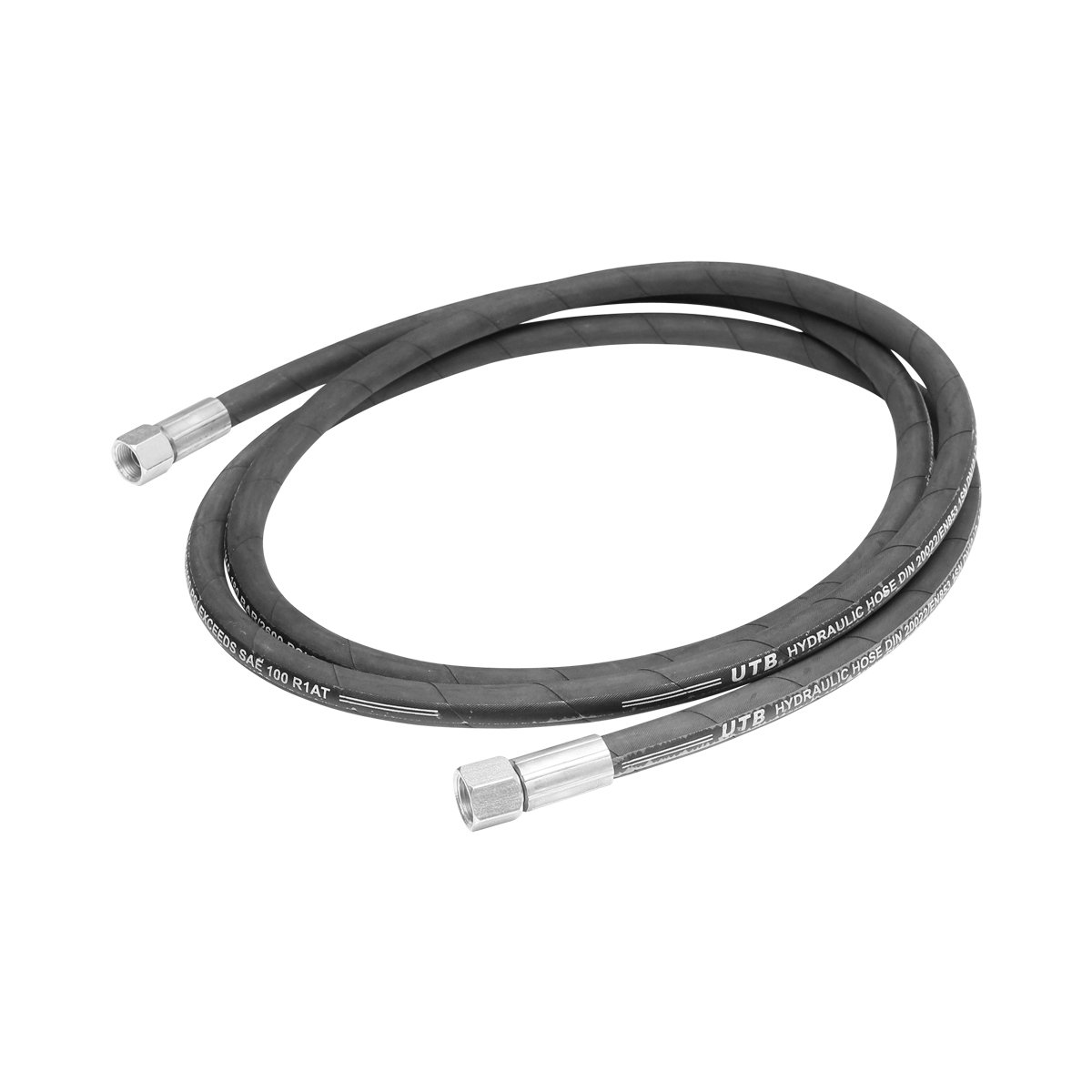 Furtun presiune 2SN DN10 sertizat cu capete fixate hidraulic L = 3000 mm (Reductie M20X20)